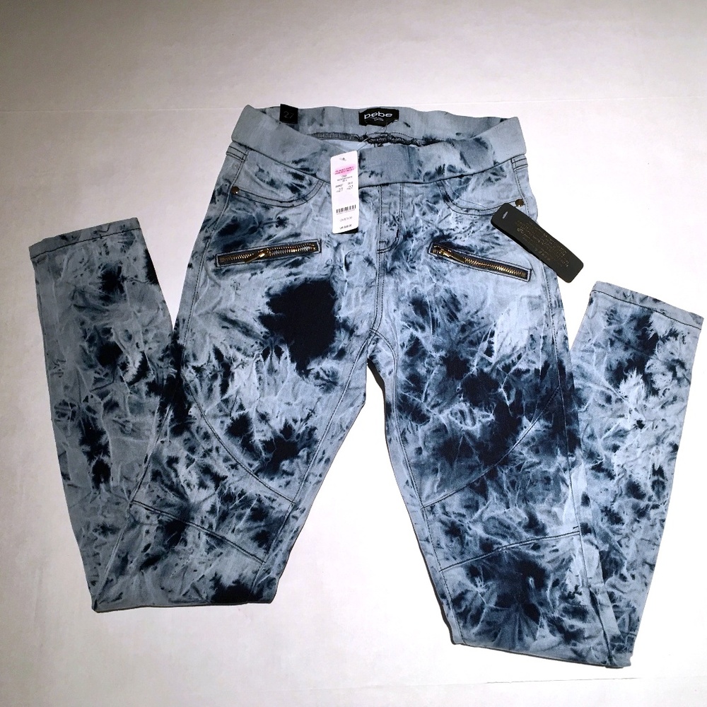 NWT BEBE TIE DYE JEAN LEGGING SIZE 27